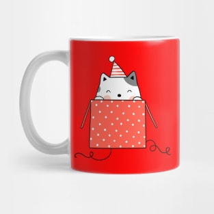 Cute Kitten In Gift Box Mug